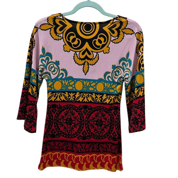 Hale Bob Mod Abstract Silk Jersey Blouse - Picture 4 of 7